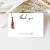 Afstuderen Dank u Maroon Tassel Bedankkaart
