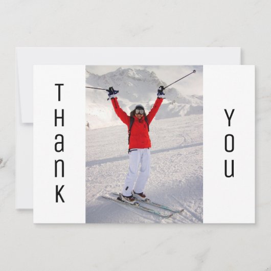 Afstuderen Dank u Modern Black White Afstudeerder Aankondiging (Voorkant)