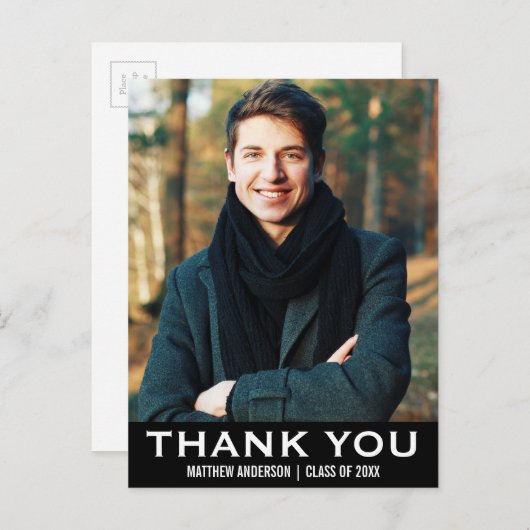 Afstuderen Dank u Moderne Briefkaart BW (Voorkant / Achterkant)