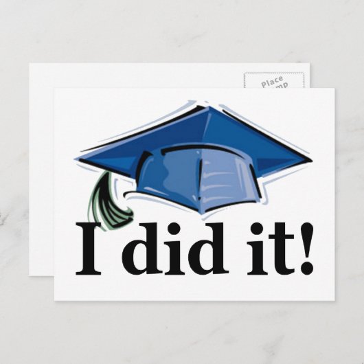 Afstuderen dat ik deed. aankondigingskaart (Voorkant / Achterkant)