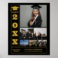 Afstuderen Day Senior Class of Photo Collage Zwart