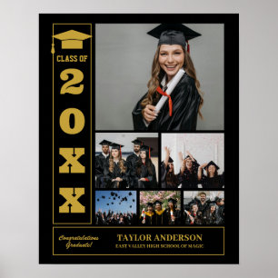 Afstuderen Day Senior Class of Photo Collage Zwart Poster