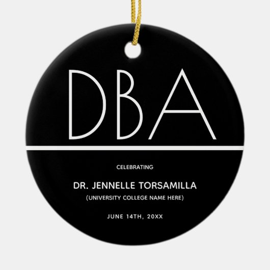 Afstuderen DBA-graad behouden Keramisch Ornament (Voorkant)