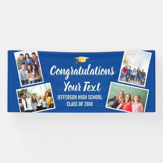 Afstuderen de Collage van de Foto feliciteert Hoge Spandoek (Horizontaal)