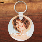 Afstuderen de Eenvoudige Foto van het Moderne Afst Sleutelhanger (Voorkant)