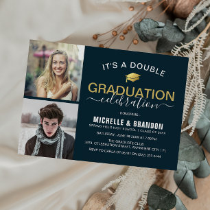 Afstuderen de Foto Double Celebration Graduation P Kaart