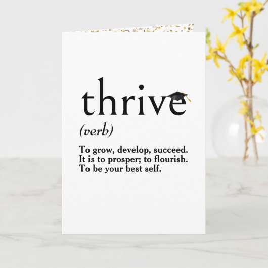 Afstuderen Dictionary Definition of Thrive Kaart (Gele Bloem)