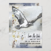 Afstuderen die Abstract vogelpest eet, bespaart de Save The Date (Voorkant / Achterkant)