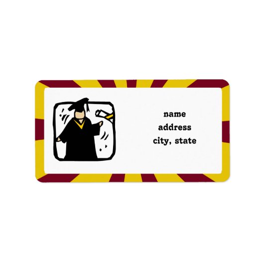 Afstuderen diploma (2) Rood & Goud Etiket (Voorkant)