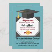 Afstuderen Diploma Foto Afstuderen Uitnodiging (Voorkant / Achterkant)