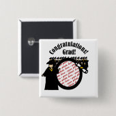 Afstuderen Diploma-foto-Lijst Vierkante Button 5,1 Cm (Voorkant /achterkant)