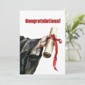 Afstuderen Diploma Gefeliciteerd Feestdagenkaart (Staand voorkant)