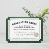 afstuderen Diploma Green & White Uitnodiging 2015 (Staand voorkant)