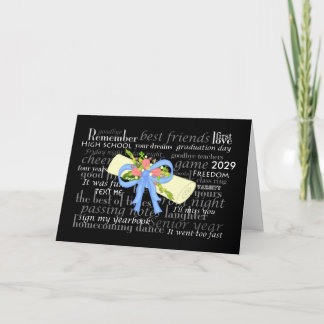 Afstuderen  Diploma Rozen Girly Floral Kaart