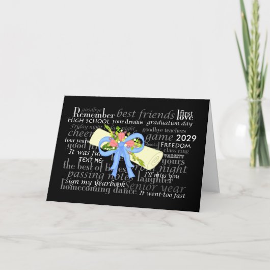 Afstuderen  Diploma Rozen Girly Floral Kaart (Voorkant)