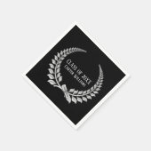Afstuderen Diploma Silver Laurel op Black Servet (Hoek)