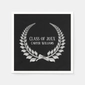 Afstuderen Diploma Silver Laurel op Black Servet (Voorkant)