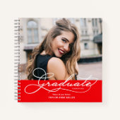 Afstuderen direct Foto bericht rood gastboek Notitieboek (Voorkant)