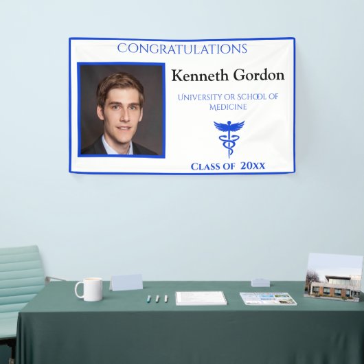 Afstuderen Doctor Caduceus Paarse NYU University Spandoek (Beurs)