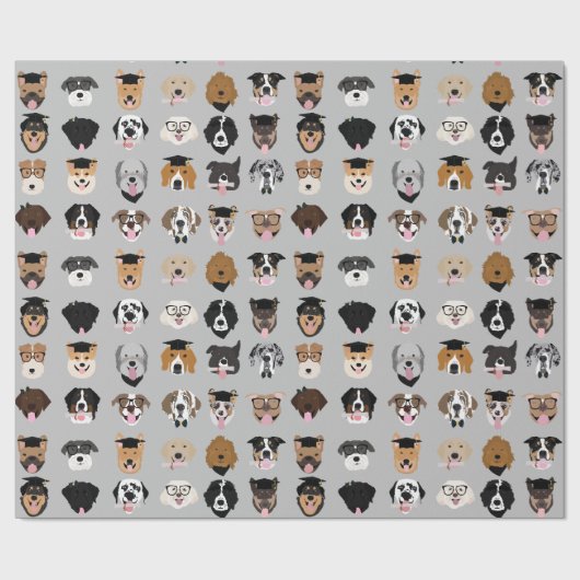 Afstuderen Dog Face Cadeaupapier (Vlak)