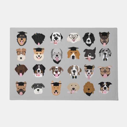 Afstuderen Dog Face Deurmat (Voorkant)