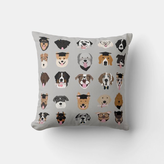 Afstuderen Dog Face Kussen (Voorkant)