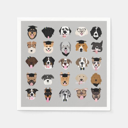 Afstuderen Dog Face Servet (Voorkant)