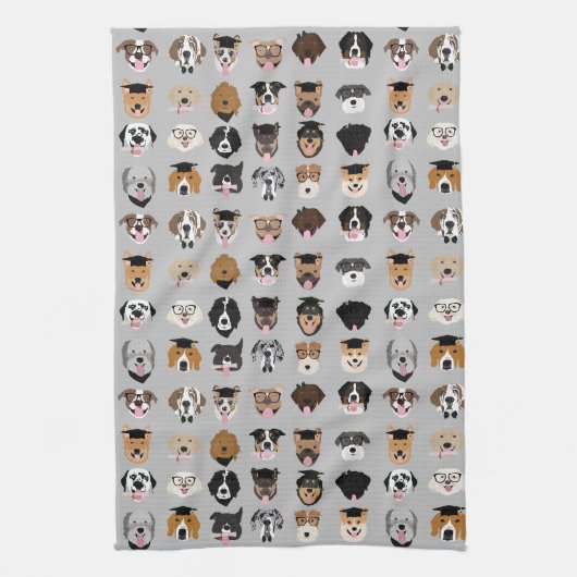 Afstuderen Dog Face Theedoek (Verticaal)