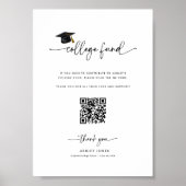 Afstuderen donatie QR Code College Fund Sign Poster (Voorkant)