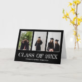 Afstuderen Drie Foto Collage Gefeliciteerd auto Kaart (Gele Bloem)