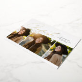 Afstuderen drie foto's stijlvol, eenvoudig afstude folie uitnodiging (Gedraaid)