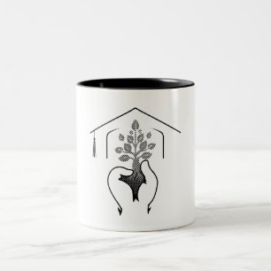 Afstuderen: Dromen belichaamd in één krachtige slo Tweekleurige Koffiemok