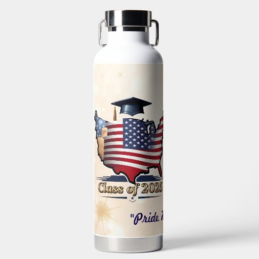 "Afstuderen dromen bereikt" Waterfles (Voorkant)