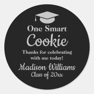 Afstuderen Één Slim Koekje om Afstudeerder te gaan Ronde Sticker