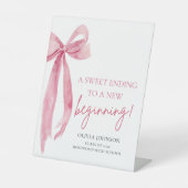 Afstuderen een zoet einde aan een nieuw begin reclamebord met voetstuk (Voorkant)