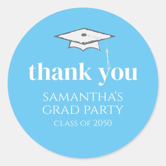 Afstuderen Eenvoudig bedankt voor de minimale lich Ronde Sticker (Voorkant)