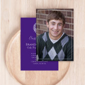 Afstuderen eenvoudige elegante Paarse laurierblade Kaart