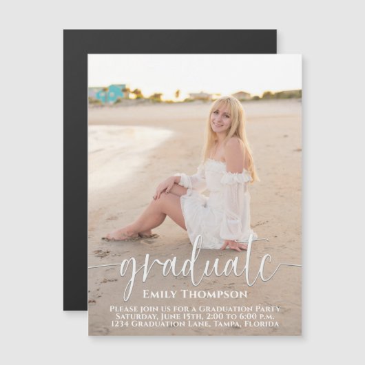 Afstuderen eenvoudige fotoaankondiging (Voorkant / Achterkant)