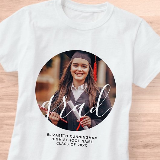 Afstuderen Eenvoudige Moderne Klassieke Foto van h T-shirt