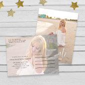 Afstuderen elegant fotosjabloon stijlvol script briefkaart