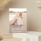 Afstuderen elegant fotosjabloon stijlvol script briefkaart