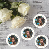 Afstuderen Elegant Gold Custom Photo Ronde Sticker