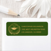 Afstuderen Elegant Gold Green Class of Emblem Etiket (Insitu)