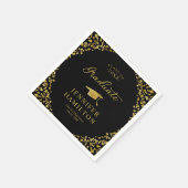 Afstuderen Elegant Goud Zwart Afstuderen Servet (Hoek)