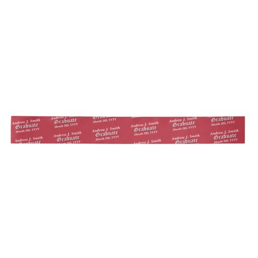 Afstuderen Elegant Kardinaal Rood Aangepaste Naam  Lint (Voorkant)