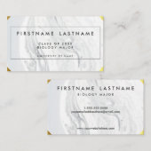 Afstuderen Elegant Marble Contactkaartje (Voorkant / Achterkant)