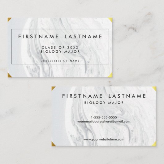 Afstuderen Elegant Marble Contactkaartje (Voorkant / Achterkant)