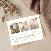 Afstuderen Elegant minimalist drie foto's eenvoudi Briefkaart