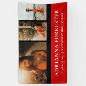 Afstuderen Elegant Red Black | Drie foto's Spandoek (Verticaal)