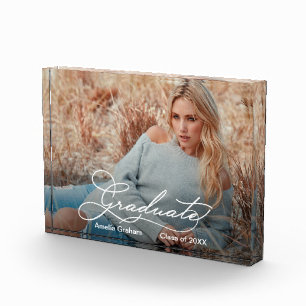 Afstuderen Elegant Script Afstuderen Gift Fotoblokken